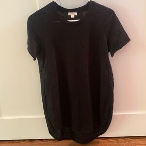 Aritzia, Wilfred black tshirt, small slits up the sides, subtle texture design
